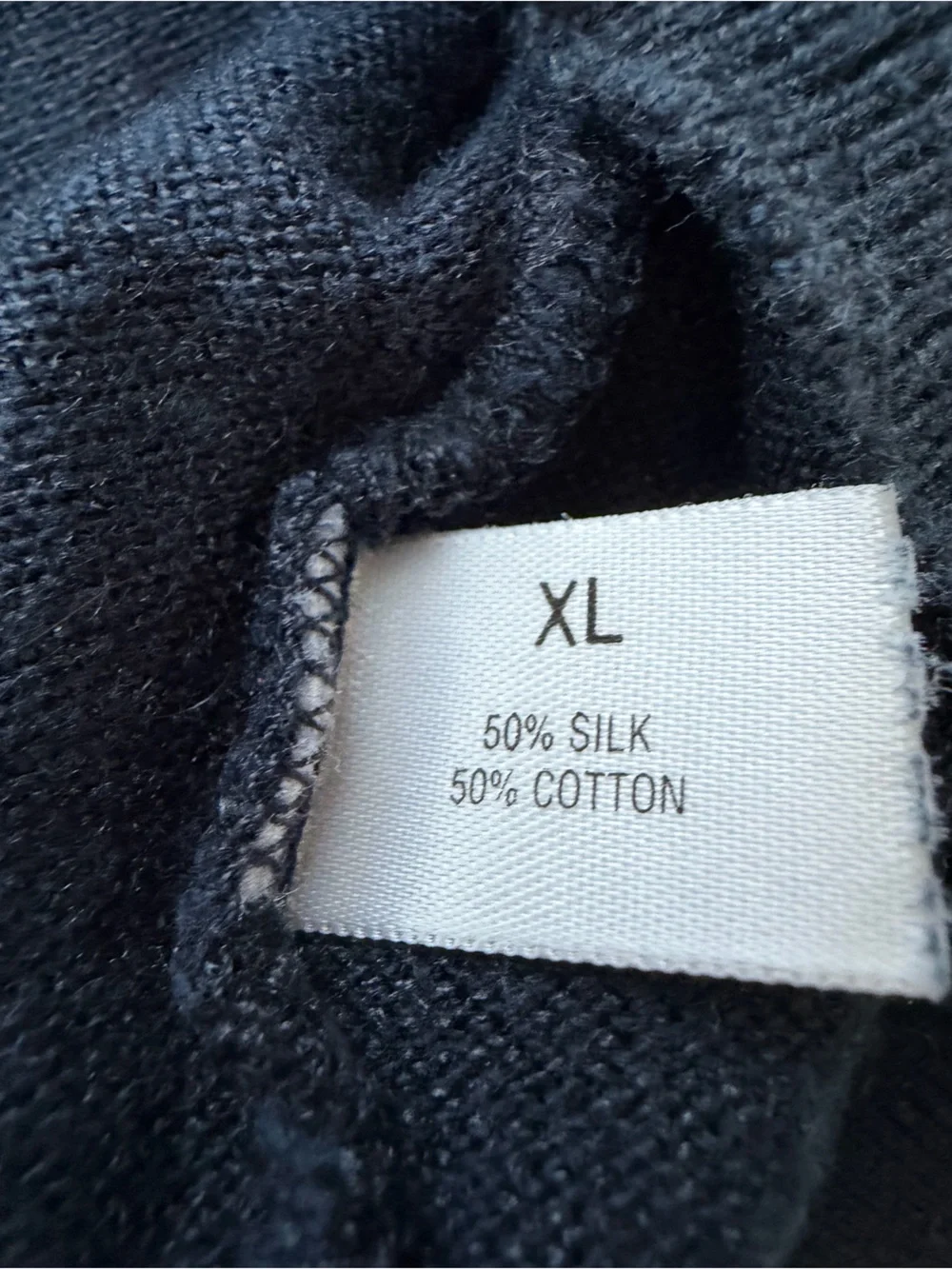 St.Croix Silk and Cotton Classic Men's Navy Crewneck Sweater